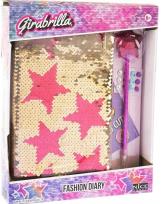 Opakowanie Pamiętnik cekinowy złoty różowe gwaizdy