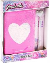 Opakowanie Pamiętnik cekinowy zróżowy z sercem