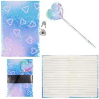 Opakowanie Pamiętnik cekiny serca z długopisem