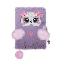 Opakowanie Pamiętnik z kłódką A5/96K 3D włochacz Violet owl