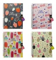 Opakowanie Pamiętnik z kłódką i owocowym motywem MIX