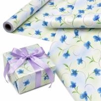 Opakowanie Papier ozdobny Niebieskie Kwiaty X-Strong 35cmx20m