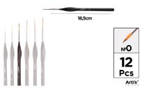 Opakowanie Pędzel ergonom malarski cienki liniowy 0# (12szt)