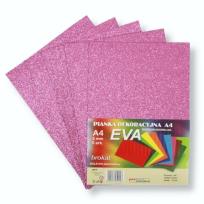 Opakowanie Pianka brokatowa A4 Eva jasny róż biodegrad. 5szt