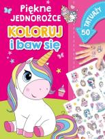 Okładka książki Piękne jednorożce. Koloruj i baw się. 50 tatuaży