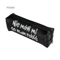 Opakowanie Piórnik jednokomorowy czarny -Nie mów mi co ma