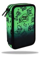 Opakowanie Piórnik podwójny z wyposażeniem Coolpack Jumper 2 Game Over Gradient Green