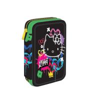 Opakowanie Piórnik podwójny z wyposażeniem Hello Kitty Jumper 2 Black Neon