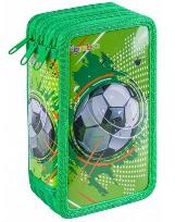 Opakowanie Piórnik z wyposaż. 3-komorowy Soccer zielony