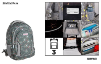 Opakowanie Plecak trzykomorowy Dmuchawce grafitowy 28x12x37cm