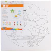 Opakowanie Podobrazie bawełniane z nadrukiem Pejzaż 25x25 tablica MDF Happy Color