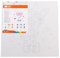 Opakowanie Podobrazie bawełniane z nadrukiem Żyrafa 25x25 tablica MDF Happy Color