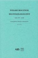 Okładka książki Polski Rocznik Muzykologiczny T.14 2016 Muzyka...