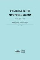 Okładka książki Polski Rocznik Muzykologiczny T.15 2017