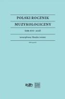 Okładka książki Polski Rocznik Muzykologiczny T.16 2018