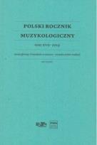Okładka książki Polski Rocznik Muzykologiczny T.17 2019