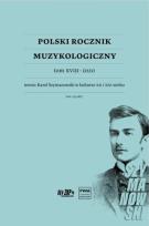 Okładka książki Polski Rocznik Muzykologiczny T.18 2020