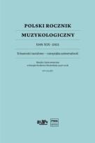 Okładka książki Polski Rocznik Muzykologiczny T.19 2021