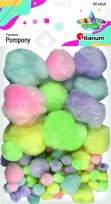 Opakowanie Pompony akrylowe mix kolorów pastelowych 60szt