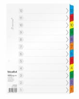 Opakowanie Przekładki kartonowe A4 laminowane 12-numeryczne