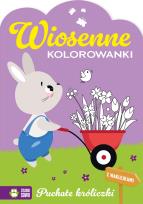Okładka książki Puchate króliczki. Wiosenne kolorowanki