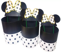 Opakowanie Pudełko Flower Box 3szt okrągłe Micky białe ROZETT