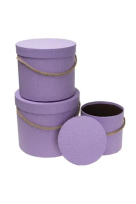 Opakowanie Pudełko Flower Box 3szt purpurowy ROZETTE