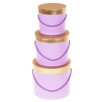 Opakowanie Pudełko Flower Box 3szt purpurowy ROZETTE