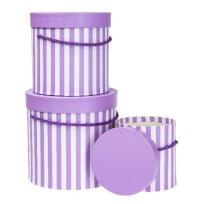 Opakowanie Pudełko Flower Box 3szt purpurowy ROZETTE