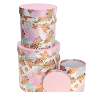 Opakowanie Pudełko Flower Box 3szt różowy ROZETTE