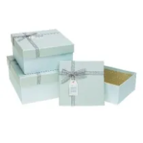 Opakowanie Pudełko kwadrat z kokardą 3szt ROZETTE