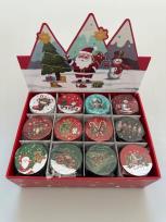 Opakowanie Pudełko metalowe okrągłe X-Mass MIX