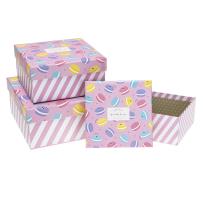 Opakowanie Pudełko prezentowe dziecięce 3szt różowy ROZETTE