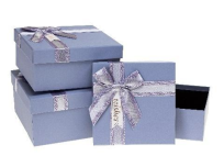 Opakowanie Pudełko prezentowe z kokardą 3szt nieb ROZETTE