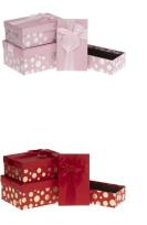 Opakowanie Pudełko prostokątne z kokardą 3szt mix ROZETTE