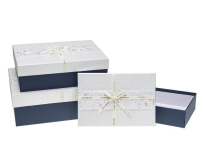 Opakowanie Pudełko prostokątne z kokardą 3szt ROZETTE