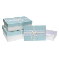 Opakowanie Pudełko prostokątne z kokardą 3szt ROZETTE