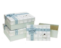 Opakowanie Pudełko prostokątne z kokardą 3szt ROZETTE