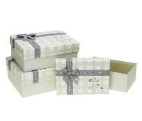 Opakowanie Pudełko prostokątne z kokardą 3szt ROZETTE