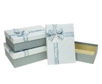 Opakowanie Pudełko prostokątne z kokardą 3szt ROZETTE
