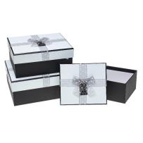 Opakowanie Pudełko prostokątne z kokardą 3szt ROZETTE