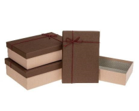 Opakowanie Pudełko prostokątne z kokardą 3szt ROZETTE