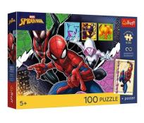 Opakowanie Puzzle 100 Marvel Bohaterski pająk + platat TREFL