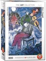 Opakowanie Puzzle 1000 Niebieski wiolonczelista, Marc chagall