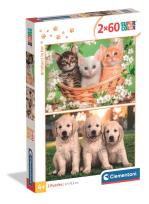 Opakowanie PUZZLE 2 x 60 EL SUPER KOLOR Brothers in Fur