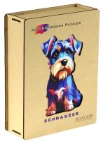 Opakowanie Puzzle 200 drewniane kolorowe Pies Sznaucer