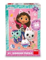 Opakowanie Puzzle 200 z diamencikami, Koci Domek Gabi