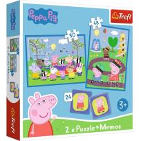 Opakowanie Puzzle 2w1 + memos Radosne chwile ze Świnką Peppą