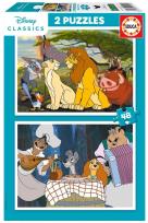 Opakowanie Puzzle 2x48 Król Lew Zakochany kundel