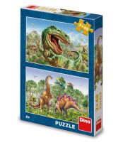Opakowanie Puzzle 2x48 Walczące Dinozaury